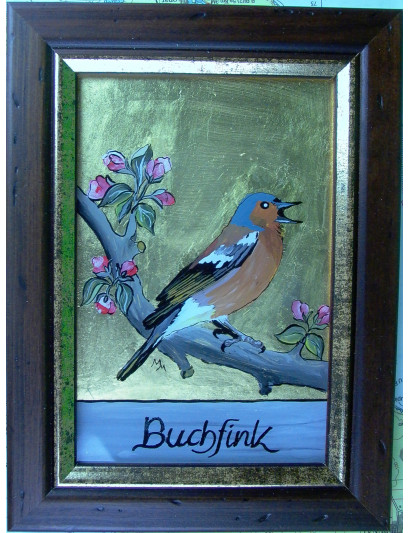 Hinterglasmalerei Buchfink